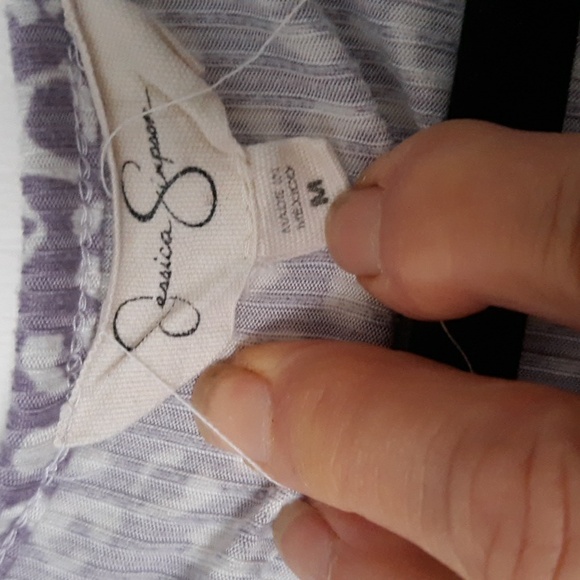 Jessica Simpson Lavender Animal Print Babydoll Flutter Sleeves Festival Dress M - Picture 5 of 6